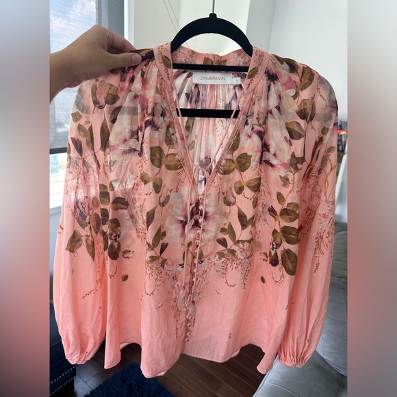 SOLD!! Zimmermann Women's Rosa Floral Tie-Neck Blouse Size 1 US 6-8 New - Picture 16 of 16